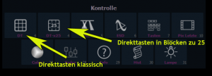 Auswahl Modus für Direkttasten